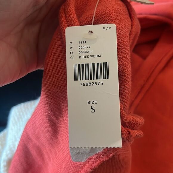 Pilcro by Anthropologie Orange Cinch Waist Sweatshirt Top, size S - Picture 9 of 11